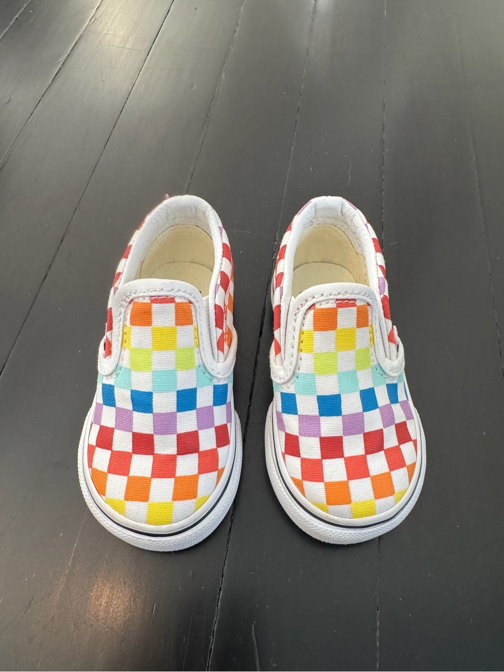 Vans Kids Rainbow Checker Slip-On Moccasins - Multicolor